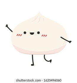 Bao character design. Steamed Bun character. Steamed Bun vector. Steamed Bun on white background. 