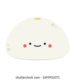 Bao character design. Steamed Bun character. Steamed Bun vector. Steamed Bun on white background. 