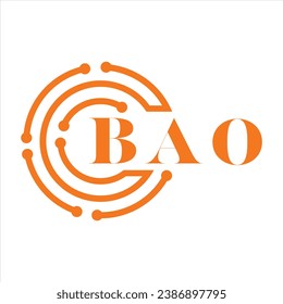 BAO letter design. BAO letter technology logo design on white background. BAO Monogram logo design for entrepreneur and business.