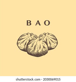 Bao logo design with Vintage style, logo concept.