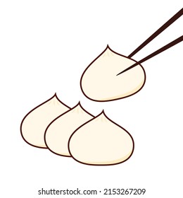 Vector bao. Diseño del logo de Bun al vapor. Vector de bollo al vapor. Símbolo de bollo al vapor. Bolun al vapor sobre fondo blanco.
