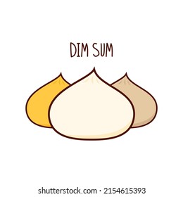 Bao vector. Steamed Bun logo design. Steamed Bun vector. Steamed Bun symbol. Steamed Bun on white background.