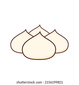 Bao vector. Steamed Bun logo design. Steamed Bun vector. Steamed Bun symbol. Steamed Bun on white background.