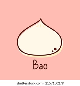 Vector bao. Diseño del logo de Bun al vapor. Vector de bollo al vapor. Símbolo de bollo al vapor. Bolun al vapor sobre fondo blanco.