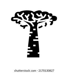 baobab africa tree glyph icon vector. baobab africa tree sign. isolated symbol illustration