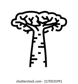 baobab africa tree line icon vector. baobab africa tree sign. isolated contour symbol black illustration