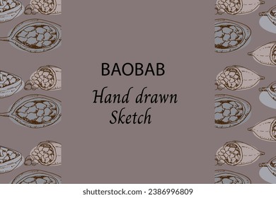 frijoles baobab - esbozar el fondo del contorno en la oscuridad
