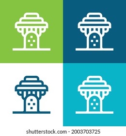 Baobab Flat four color minimal icon set