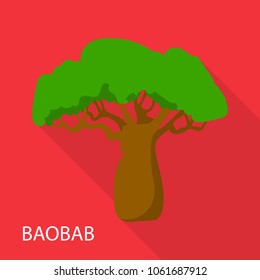 Baobab icon. Flat illustration of baobab vector icon for web