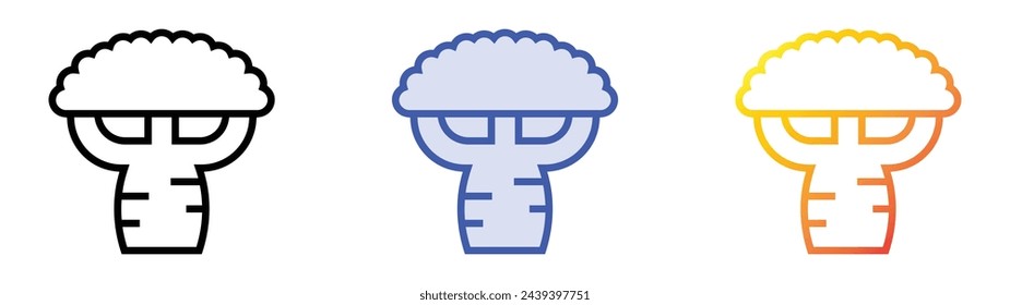 baobab icon. Linear, Blue Fill and Gradient Style Design Isolated On White Background