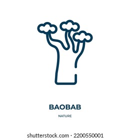 Baobab icon. Linear vector illustration from nature collection. Outline baobab icon vector. Thin line symbol for use on web and mobile apps, logo, print media.