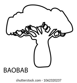Baobab icon. Outline illustration of baobab vector icon for web