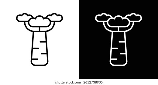 Baobab icon set. Black illustration isolated for graphic and web design