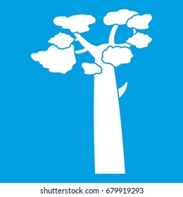 Baobab icon white isolated on blue background vector illustration