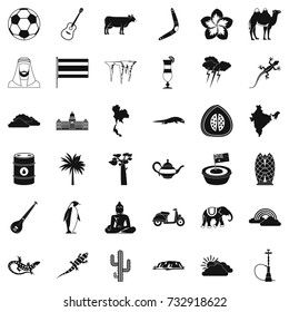 Baobab icons set. Simple style of 36 baobab vector icons for web isolated on white background