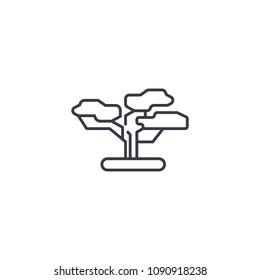 Baobab linear icon concept. Baobab line vector sign, symbol, illustration.