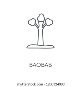 Baobab linear icon. Baobab concept stroke symbol design. Thin graphic elements vector illustration, outline pattern on a white background, eps 10.