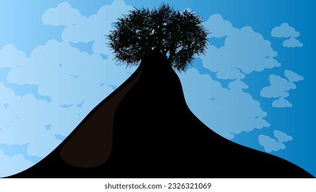 Baobab silhouette, high quality vector