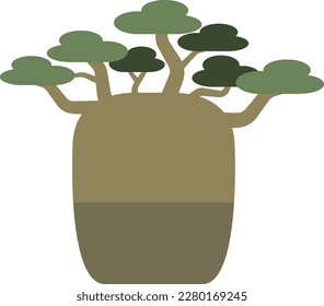 baobab tree flat vector illustration