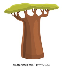 Baobab tree icon. Cartoon of Baobab tree vector icon for web design isolated on white background