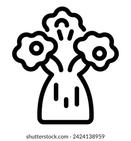 Baobab tree icon outline vector. Australian landmark. Art famous monument