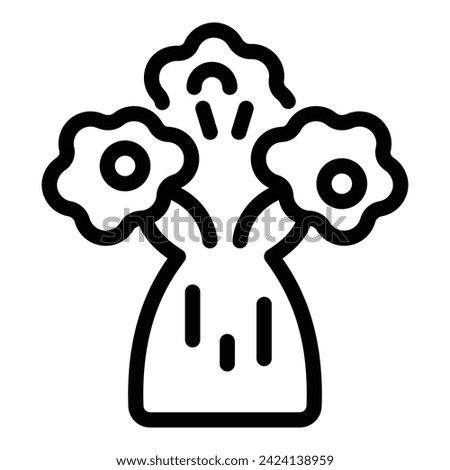 Baobab tree icon outline vector. Australian landmark. Art famous monument