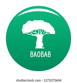 Baobab tree icon. Simple illustration of baobab tree vector icon for any design green