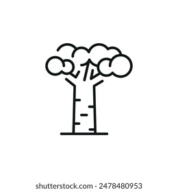 Icono del árbol Baobab. Icono simple del árbol Baobab para medios sociales, App y Diseño web. Ilustración vectorial