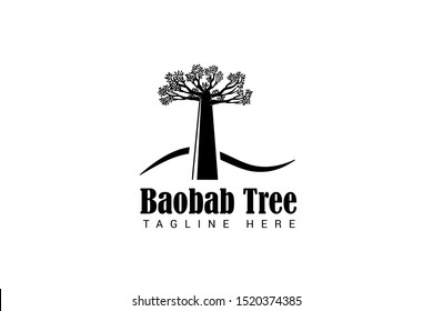 baobab tree logo with a desert symbol on the background