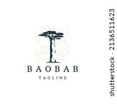 Baobab tree logo icon design template flat vector