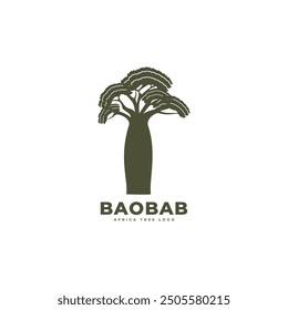 Vector plano de la Plantilla del diseño del icono del logotipo del árbol de Baobab