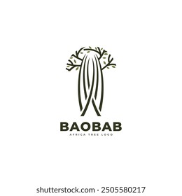 Baobab tree logo icon design template flat vector