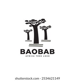 Baobab tree logo icon design template flat vector