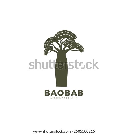 Baobab tree logo icon design template flat vector