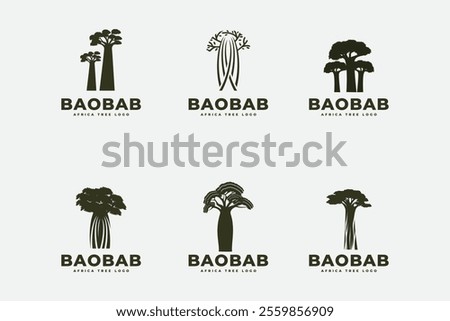 Baobab tree logo icon design template flat vector