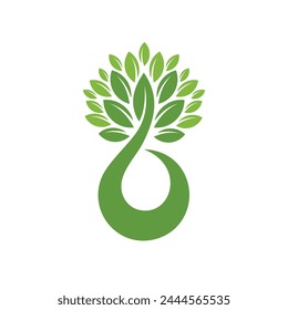 Baobab tree logo letter b concept