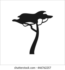 Baobab tree sign simple icon on background