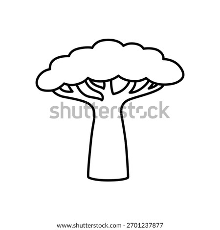Baobab tree in a striking outline stands tall as a majestic symbol of nature and resilience, evoking a sense of ancient strength and peaceful harmony