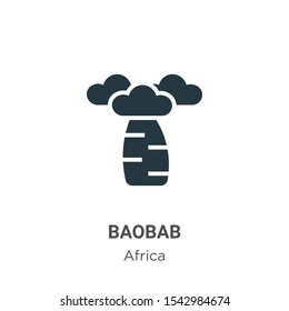 Baobab vector icon on white background. Flat vector baobab icon symbol sign from modern africa collection for mobile concept and web apps design.