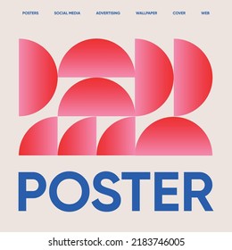 Baohaous pattern in pink and red colors. Abstraction for posters, social media, advertising, wallpaper, cover, web, etc.