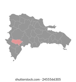 Mapa de la provincia de Barroco, división administrativa de República Dominicana. Ilustración vectorial.