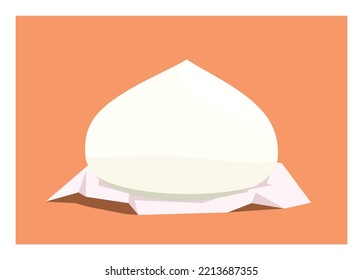 Baozi. Asian cake. Simple flat illustration