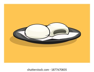 Baozi cake. Simple flat illustration