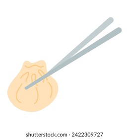 Baozi Dumpling with Chopsticks illustration