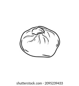 Baozi.  Dumplings. Poses or buuzy. Doodle. Hand drawn. vector illustration