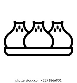 Baozi food icon outline vector. Bao chinese. Asian steamed