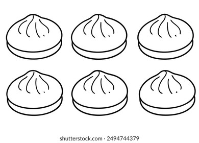 Baozi line art elegant simple design