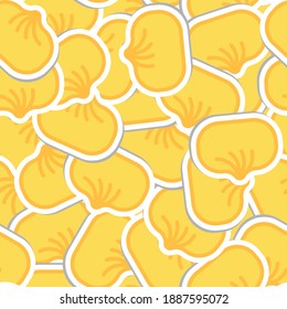 Baozi pattern seamless. Chinese dumplings background. Traditional food in China texture. vector ornament