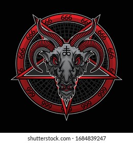 Baphomet Demon 666, Vector EPS 10