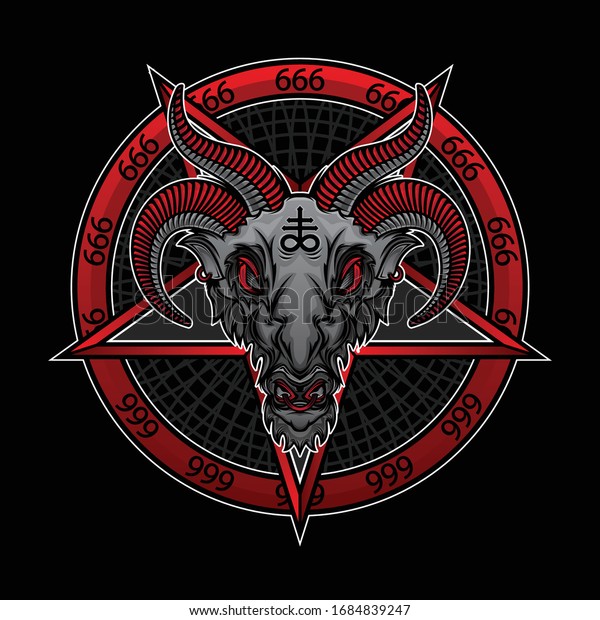 Baphomet Demon 666 Vector Eps 10 Stock Vector (Royalty Free) 1684839247